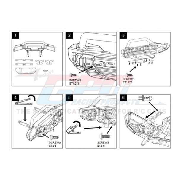 NYLON FRONT BUMPER WITH LIGHT--TRX4MZSP1222