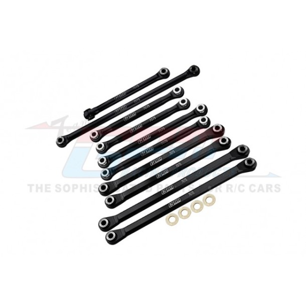 ALUMINUM 7075-T6 FRONT & REAR CHASSIS LINKS PARTS TREE + FRONT STEERING LINK ROD--UTB1449162