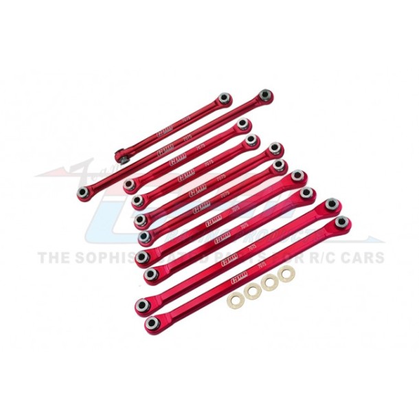 ALUMINUM 7075-T6 FRONT & REAR CHASSIS LINKS PARTS TREE + FRONT STEERING LINK ROD--UTB1449162