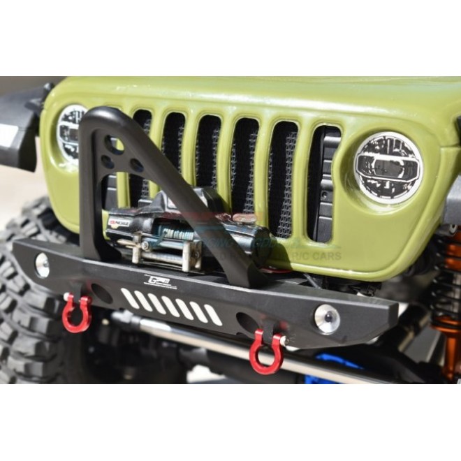 ALUMINIUM FRONT BUMPER WITH D-RINGS (SPIKED DESIGN)--SCX6330FA