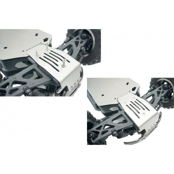 STAINLESS STEEL SKID PLATES FOR FRONT, CENTER, REAR CHASSIS (HOLLOW VERSION)--MABZSP1B