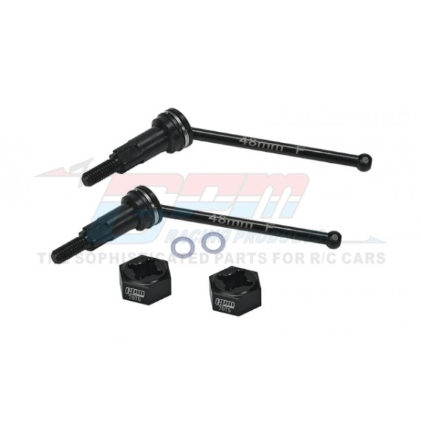 4140 MEDIUM CARBON STEEL FRONT / REAR CVD DRIVE SHAFTS WITH ALUMINUM 7075 WHEEL HEX--MGG048F/RS