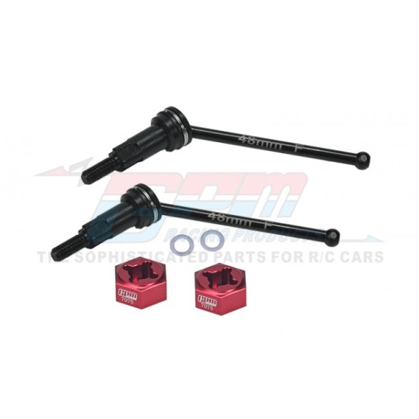 4140 MEDIUM CARBON STEEL FRONT / REAR CVD DRIVE SHAFTS WITH ALUMINUM 7075 WHEEL HEX--MGG048F/RS