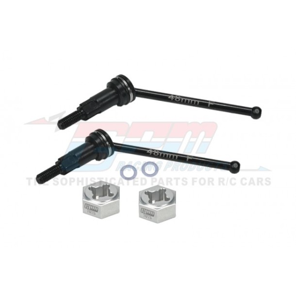 4140 MEDIUM CARBON STEEL FRONT / REAR CVD DRIVE SHAFTS WITH ALUMINUM 7075 WHEEL HEX--MGG048F/RS